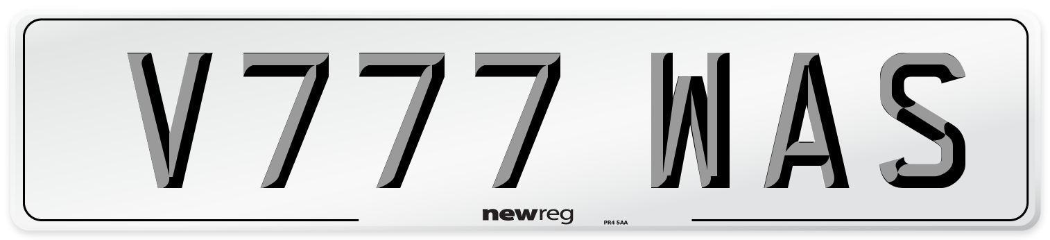 V777 WAS Number Plate from New Reg